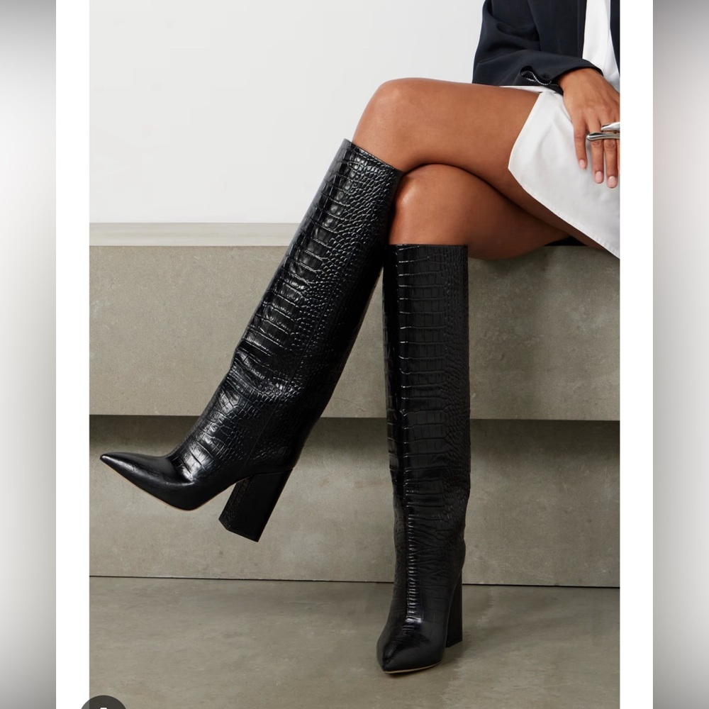 Paris Texas
Anja 70MM Crocodile-Embossed Leather Boots